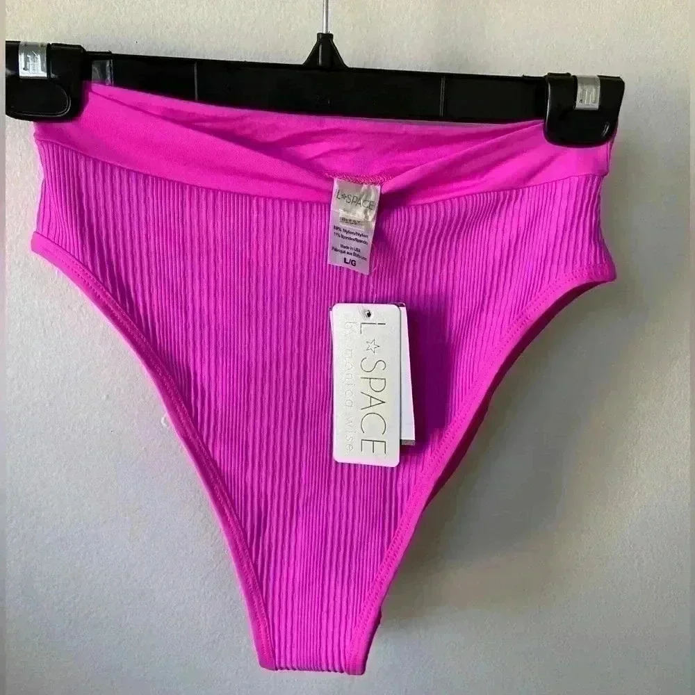 L*space French bikini bottoms fuschia Pointelle size L‎